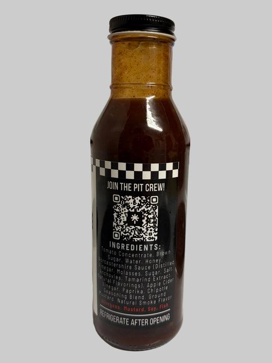 A 12 oz bottle of the pit stop classic ingredient label.